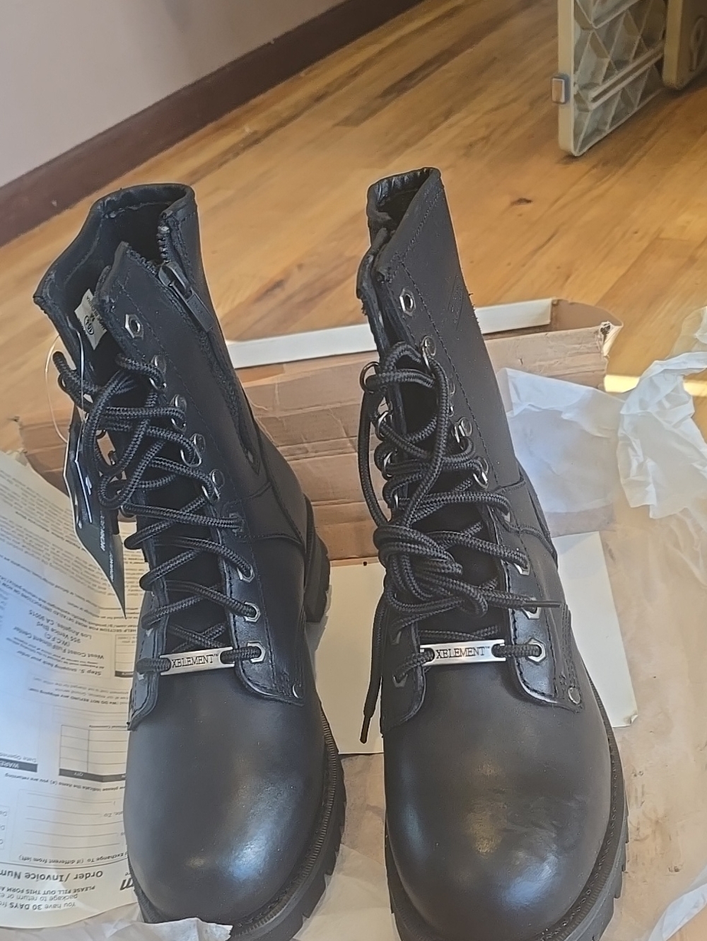 New XElement Men’s Motorcycle Boots - Black Logger Boot